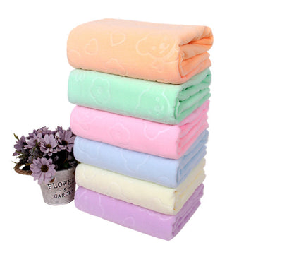 Microfiber Absorbent Bath Towel Household And Face Wash Towel Face Towel Bear Embossed Bath Towel