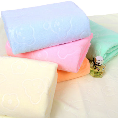 Microfiber Absorbent Bath Towel Household And Face Wash Towel Face Towel Bear Embossed Bath Towel